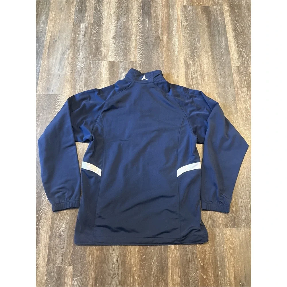 Jordan Full Zip Jacket Men's Medium Blue White Fleece Lined Elastic Waist